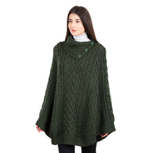 Load image into Gallery viewer, Cowl Neck Button Poncho