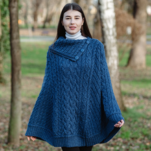 Load image into Gallery viewer, Cowl Neck Button Poncho