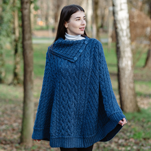 Load image into Gallery viewer, Cowl Neck Button Poncho