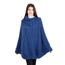 Load image into Gallery viewer, Cowl Neck Button Poncho