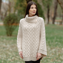 Load image into Gallery viewer, Cowl Neck Button Poncho