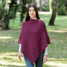Load image into Gallery viewer, Cable Knit Cowl Neck Poncho