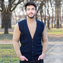 Load image into Gallery viewer, Mens Aran Sleeveless Cardigan
