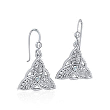 Load image into Gallery viewer, Oak Ash Thorn Earrings with Rainbow Moonstone