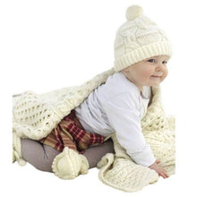 Load image into Gallery viewer, Irish Merino Wool Aran Baby Blanket