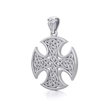 Load image into Gallery viewer, Silver Celtic Knotwork Cross Pendant