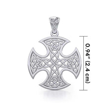 Load image into Gallery viewer, Silver Celtic Knotwork Cross Pendant