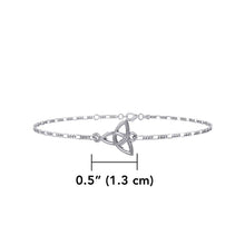 Load image into Gallery viewer, Silver Celtic Triquetra Anklet
