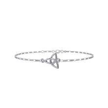 Load image into Gallery viewer, Silver Celtic Triquetra Anklet