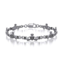 Load image into Gallery viewer, Sterling Silver Irish Claddagh Bracelet