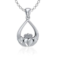 Load image into Gallery viewer, Sterling Silver Irish Claddagh Ring Necklace