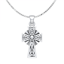 Load image into Gallery viewer, Sterling Silver Irish Trinity Cross Pendant