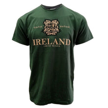 Load image into Gallery viewer, Mid Green Ireland Crest Embroidered Cotton T Shirt