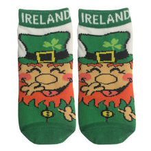 Load image into Gallery viewer, Kids White Leprechaun Smile Cotton Socks