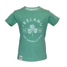 Load image into Gallery viewer, Ocean Green Shamrock Kids Cotton T-Shirt