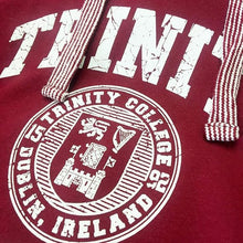 Load image into Gallery viewer, Trinity College Hoodie Burgundy White Seal Design