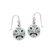 Load image into Gallery viewer, The Sun Cross Celtic Knotwork Drop Earrings