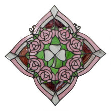 Load image into Gallery viewer, Irish Rose Stained Glass Window