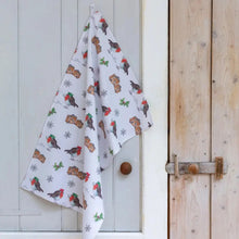 Load image into Gallery viewer, Home for Christmas Cotton Tea Towel