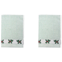 Load image into Gallery viewer, Packs of Poli-Dri Holly &amp; Mistletoe Cotton Tea Towel