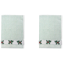 Load image into Gallery viewer, Packs of Poli-Dri Holly &amp; Mistletoe Cotton Tea Towel