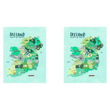 Load image into Gallery viewer, Packs of Painted Ireland Map Cotton Tea Towel