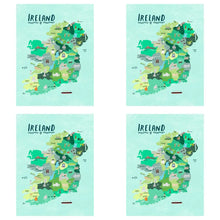 Load image into Gallery viewer, Packs of Painted Ireland Map Cotton Tea Towel