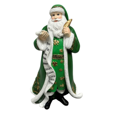 Irish Santa With A List Figurine