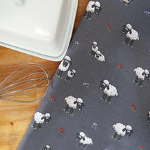 Load image into Gallery viewer, Packs of Fluffy Flock Grey Irish Sheep Cotton Tea Towel