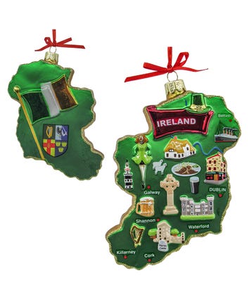 Ireland Map Glass Ornament