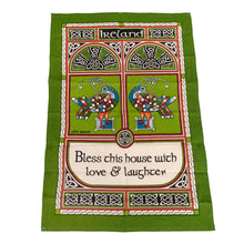 Load image into Gallery viewer, Celtic Peacock Irish Tea Towel