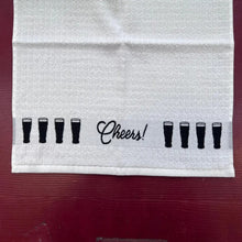 Load image into Gallery viewer, Polidri Tea Towel - White/Black Stout Jacquard