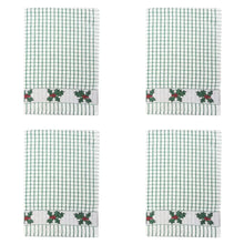 Load image into Gallery viewer, Packs of Poli-Dri Holly &amp; Mistletoe Cotton Tea Towel