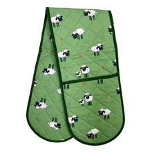 Load image into Gallery viewer, Packs of Fluffy Flock Green Irish Sheep Cotton Oven Glove