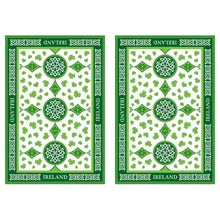 Load image into Gallery viewer, Scattered Shamrocks Irish Tea Towel