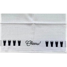 Load image into Gallery viewer, Polidri Tea Towel - White/Black Stout Jacquard