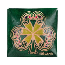 Load image into Gallery viewer, Square Leather Shamrock Coin Purse
