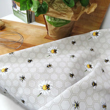 Load image into Gallery viewer, Packs of Bee Happy Whimsical Bee Cotton Tea Towel