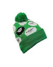 Load image into Gallery viewer, Green All-Over Sheep Kids Knit Hat