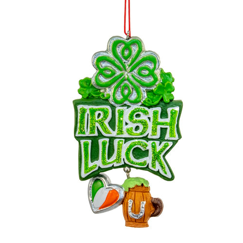 Irish Luck Glittered Ornament