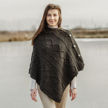 Load image into Gallery viewer, Cable Knit Cowl Neck Poncho