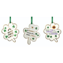 Load image into Gallery viewer, Clover Irish Ornaments with Blessing