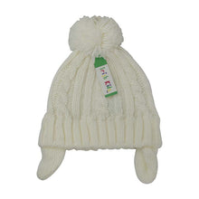 Load image into Gallery viewer, White Toddler Aran Ear Flap Cap