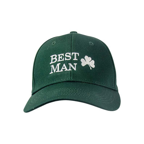 Green Best Man Hat With Embroidered Shamrock