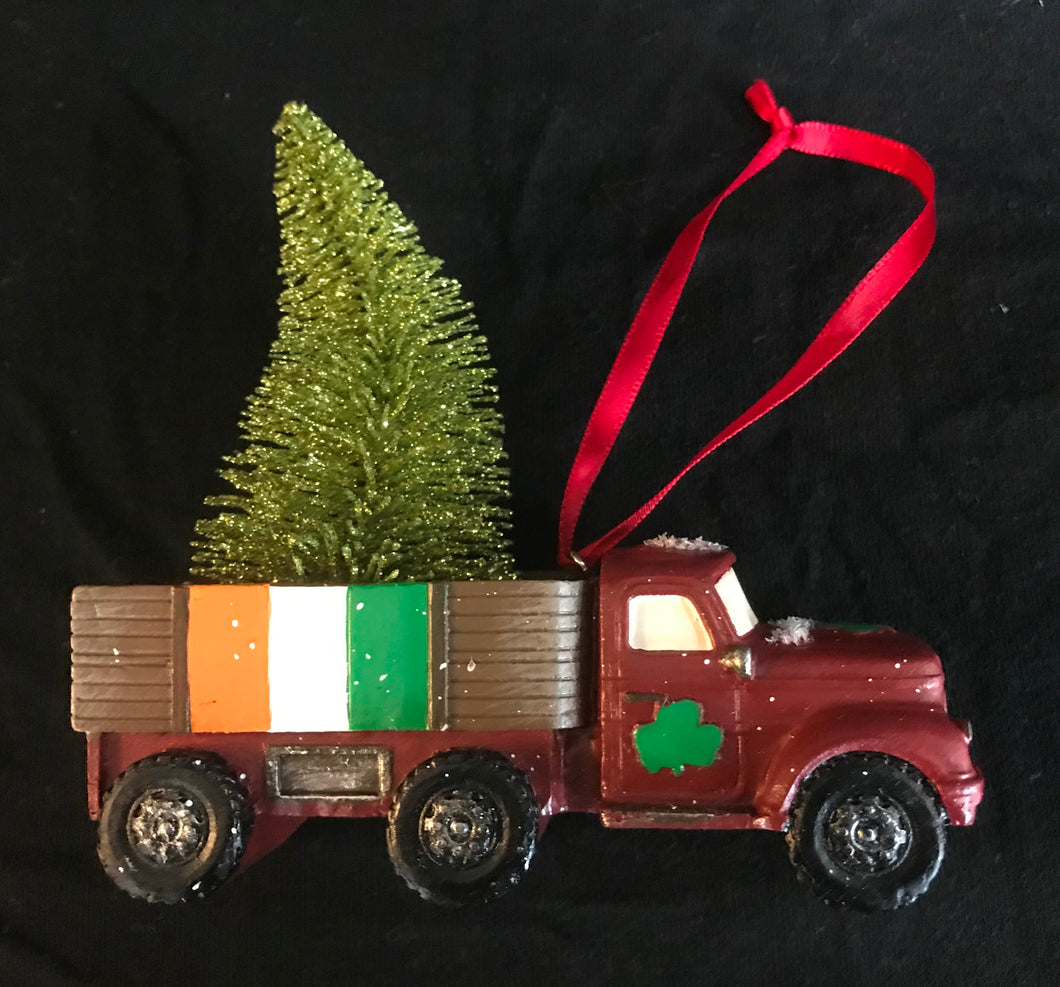 Irish Christmas Tree Delivery Truck Ornament