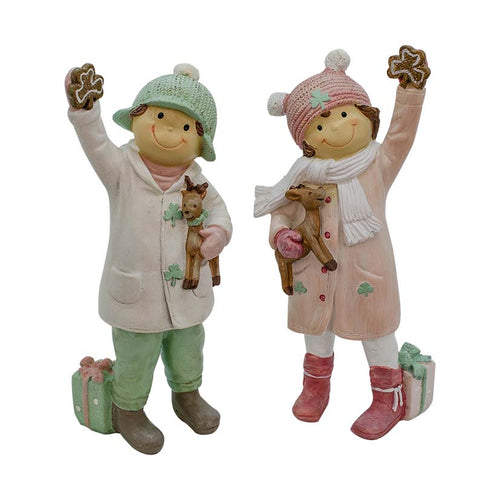His And Her Figurines With Presents And Shamrocks - Set Of 2