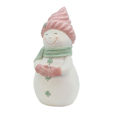 Load image into Gallery viewer, Irish Snowman In Pink Resin Figurine
