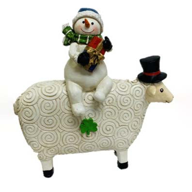 Irish Snowman With His Sheep