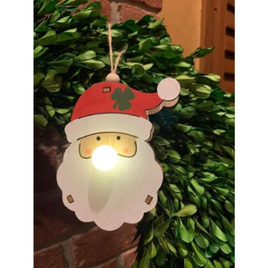 Irish Santa Wood Light Up Ornament