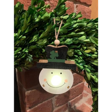 Load image into Gallery viewer, Irish Snowman Wood Light Up Ornament